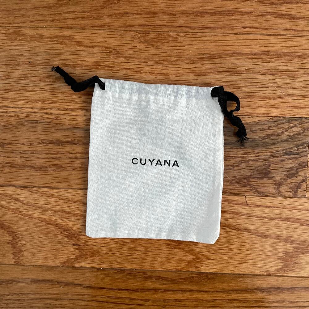 Cuyana Mini White Leather Dust Bag 5.5"x6.25" Jewelry Pouch Storage Pouch